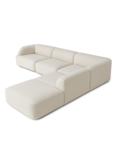 Contemporary L-Shaped Sofa in Cream Fabric| Maimo Furniture MAM2110102025009