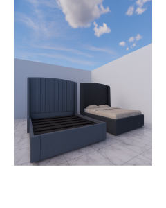 Modern Upholstered Bed with Tall Vertical Panel Headboard | Maimo Furniture Cameroon-MAM0930202526