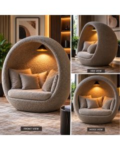 Cocoon Pod Lounge Chair | Upholstered Privacy Lounge Chair - MAM07082026018