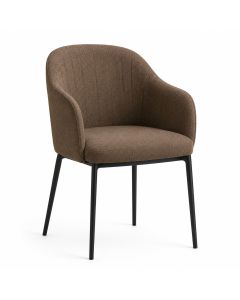 Curved Comfort Dining Chair with Upholstered Seat and Metal Legs by Maimo Furniture -MAM180620263