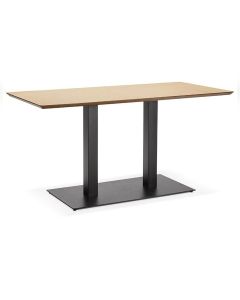 Rectangular Formica Dining Table with Dual Black Metal Pedestal – Modern Durable Dining by Maimo Furniture-MAM1118202513