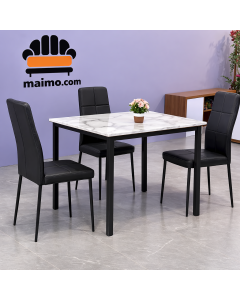 4-Seater Marble Dining Table Set – Modern Dining Set by Maimo Furniture-MAM20261819