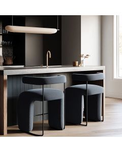 Contemporary Sculpted Island Stool with Cushioned Seat | Maimo Furniture Cameroon MAM11011202506