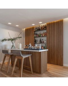 Contemporary Wooden Bar Cabinet with Marble Countertop | Luxury Home Bar | Maimo MAM2510202507