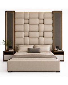 Monarch Panel Upholstered Bed with Luxury Statement Headboard by Maimo Furniture- MAM180620268