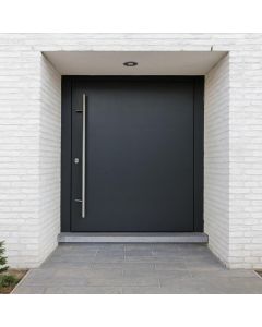 Minimalist Matte Black Metal Entrance Door – Maimo Furniture-MAM10242025023