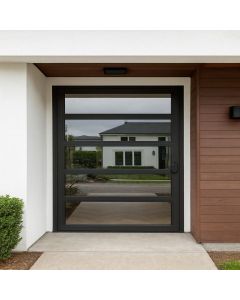 Modern Metal Glass Door with Horizontal Panels – Maimo Furniture-MAM10242025020