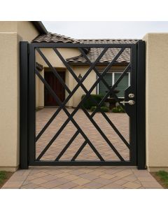 Outdoor Metal Gate with Crisscross Design – Maimo Furniture-MAM10242025014
