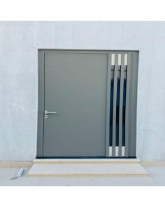 Minimalist Metal Entrance Door with Vertical Stripe Accent – Maimo Furniture-MAM10242025019