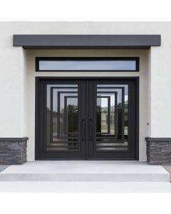 Double Black Metal Door with Rectangular Glass Design | Maimo Furniture-MAM1024202503