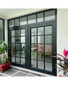 Modern Black Metal Door with Glass Panels | Maimo Furniture-MAM1024202501