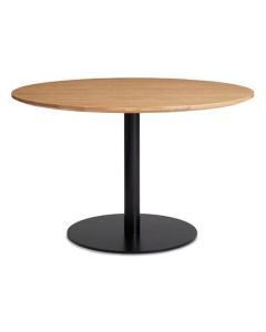 Round Formica Dining Table with Black Pedestal Base – Modern Compact Dining by Maimo Furniture-MAM1118202512