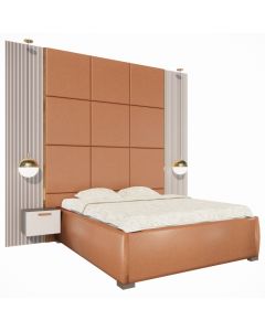 Luxury Bed with Oversized Upholstered Headboard and Side Wall Panels | Maimo Furniture Cameroon-MAM0930202522