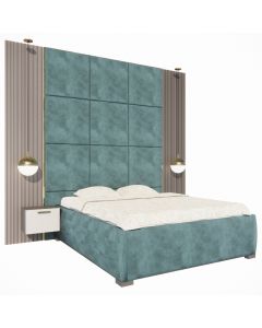 Luxury Bed with Oversized Upholstered Headboard and Integrated Wall Panels | Maimo Furniture Cameroon-MAM0930202520