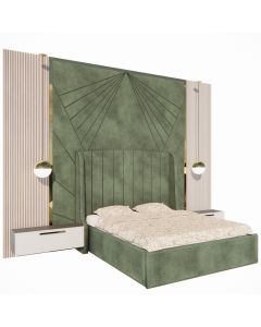 Luxury Bed with Tall Upholstered Headboard and Floating Side Drawers | Maimo Furniture Cameroon-MAM0930202525