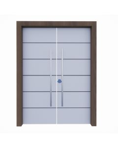 Double Main Door with Horizontal Panels and Tall Metallic Handles | Maimo Furniture Cameroon MAM2310202502