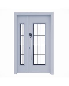 Main Door with Glass Panels and Metallic Handle | Maimo Furniture Cameroon MAM2310202504