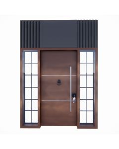 Main Door with Glass Sidelights and Tall Metallic Handle | Maimo Furniture Cameroon MAM2310202507