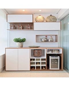 Contemporary Bar Cabinet with Wine Storage & Mini Fridge | Modern Bar Unit | Maimo Furniture MAM2510202506