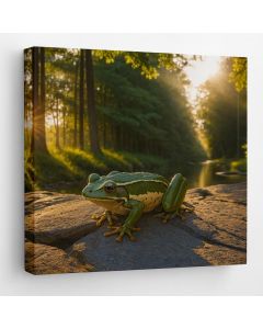 Frog in Sunlit Forest Art – Nature Serenity by Maimo Furniture- MAM0910202517