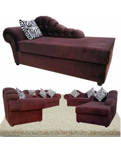 DEL - FCH - Modern Chocolate Delphine Velour Sofa Set,100 Percent PH7 Foam, Very Comfortable - MAM08032099