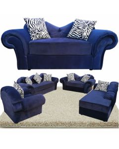 DEL - FBL - Modern Blue Delphine Velour Sofa Set,100 Percent PH7 Foam, Very Comfortable - MAM19022001