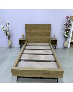 Modern Formica Bed Frame with Integrated Side Tables & Metal Legs – Stylish Bedroom Furniture by Maimo Furniture-MAM112520256