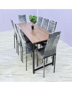 Rectangular Formica Dining Table Set with 8 High-Back Chairs – Modern Family & Restaurant Furniture by Maimo Furniture-MAM112520257