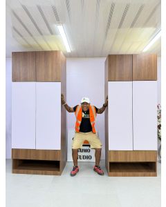 Tall Formica Wardrobe with Bottom Storage and Double Doors – Modern Bedroom Cabinet by Maimo Furniture-MAM1125202514