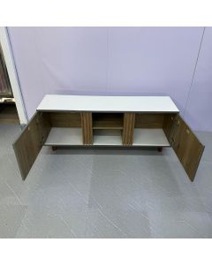 Modern Formica TV Stand with Storage Cabinets and Open Shelves – Maimo Furniture-MAM1125202513