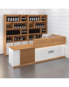 Modern Bar Counter with Wine Cabinet | Stylish Storage & Display MAM24102025001