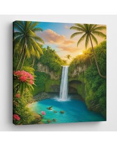 Tropical Waterfall Paradise Art – Maimo Furniture- MAM0910202561