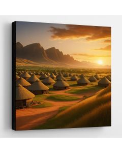 African Village Sunset Art – Maimo Furniture- MAM0910202563