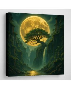 Moonlit Tree and Waterfall Fantasy Art – Maimo Furniture- MAM0910202566