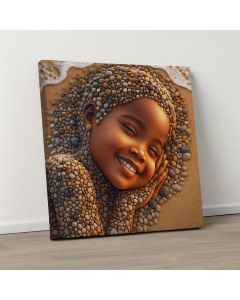 Smiling Child Pebble Art on Beach – Maimo Furniture- MAM0910202579