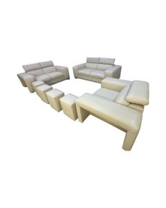 MBA - 6C - 6 seater - Royal Class MBA Cream white Leather Sofa, Very Comfortable - MAM2021100211