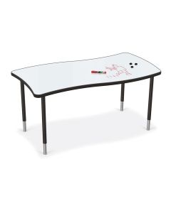 Wavy Rectangle Formica Activity Dining Table with Adjustable Metal Legs – Creative Modern Table by Maimo Furniture-MAM1118202521