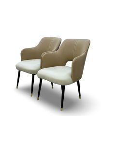 Modern upholstered dining chairs with stitched backrest and metal support legs-MAM1125202536