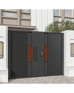 Black Metal Gate with Wooden Panels – Luxury Modern Gate by Maimo Furniture MAM0111202519