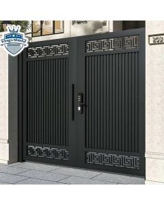 Royal Black Metal Gate with Greek Key Pattern – Luxury Security Gate by Maimo Furniture MAM01112025123