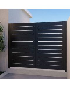 Horizontal Slat Black Metal Gate – Minimalist Modern Gate by Maimo Furniture MAM01112025124