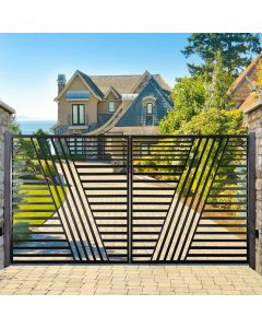 Diagonal Line Modern Metal Gate – Stylish Contemporary Entrance by Maimo Furniture MAM01112025126