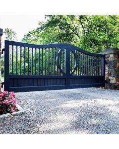 Curved Double Metal Gate with Circle Design – Elegant Luxury Entrance by Maimo Furniture MAM01112025129