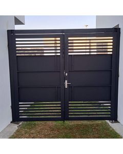 Modern Horizontal Slat Metal Gate – Sleek Black Steel Gate by Maimo Furniture MAM01112025137