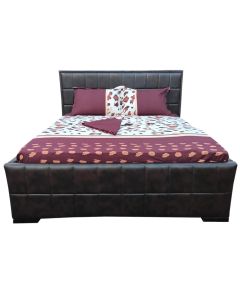 VIC-2C - 2 Places VICTOR Modern Bed In Chocolate Leather With Foam All Over - MAM2020090633