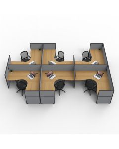 6-Seater Cubicle Workstation – Partitioned Office Desk by Maimo Furniture-MAM281020254