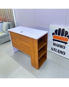 Compact Office Desk with White Formica Top & Side Shelves – Modern Workstation by Maimo Furniture-MAM1125202521