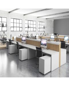 6 Pace Long Row Modular Workstation – Multi-Seater Office Desk by Maimo Furniture-MAM281020253