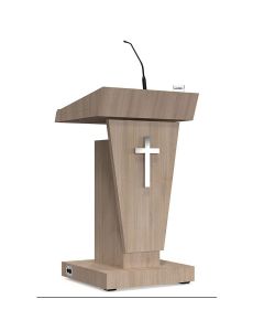 Church Podium with Cross – Modern Wooden Pulpit by Maimo Furniture MAM3010202502 