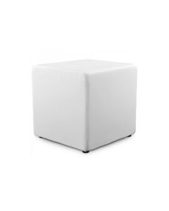 White Leather Cube Pouf  Modern Ottoman by Maimo Furniture MAM161020250013